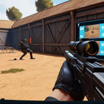 **

*   **Prompt:** *Valorant agent practicing in a training range, HUD overlay showing patch notes analysis, subtle esports tournament backdrop.*

**